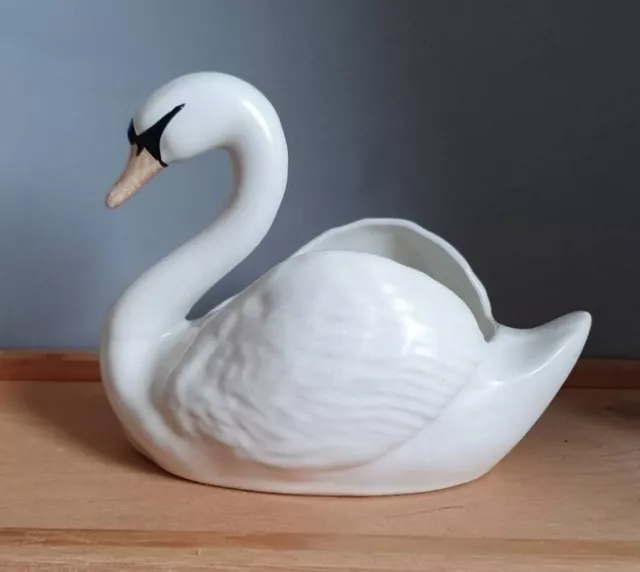 Vintage Ceramic Swan Plant Holder Mid-century