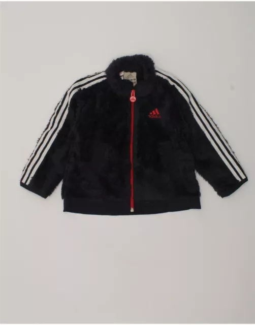 ADIDAS Baby Boys Graphic Fleece Jacket 9-12 Months Navy Blue Polyester RD03