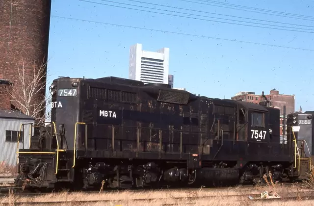 MBTA GP9 # 7547 ( ex PC ) @ S. Boston, MA 11/25/1976