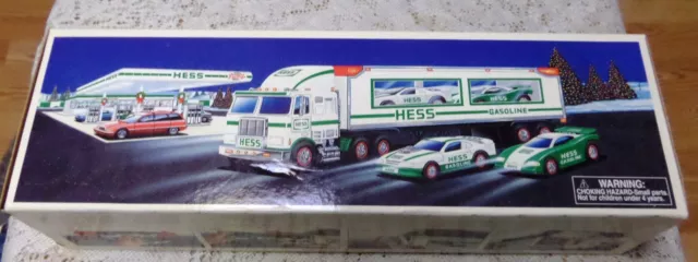 1997 Hess "Toy Truck And Racers" New  W/ (2) Stock Car Style Race Cars Nip