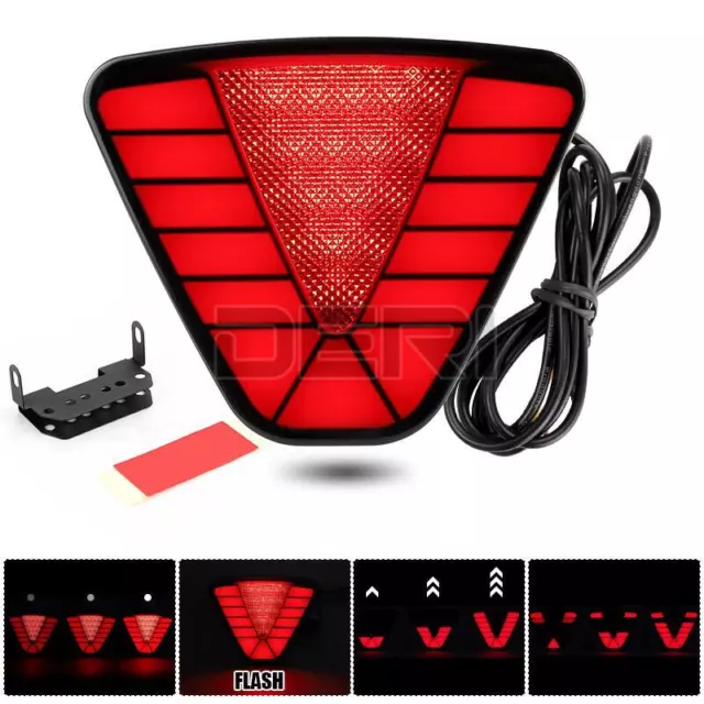 Car Universal F1 Style-Triangle Red LED 3rd Rear Bumper Tail Stop Strobe Light