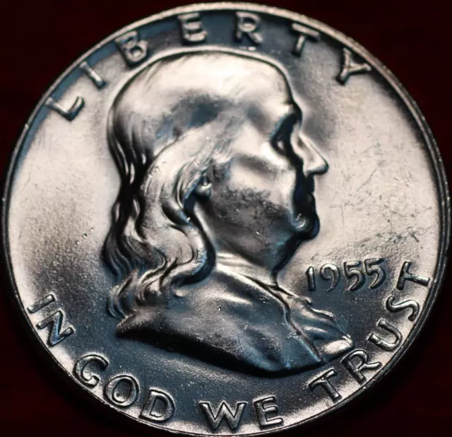 Uncirculated 1955 Philadelphia Mint Silver Franklin Half