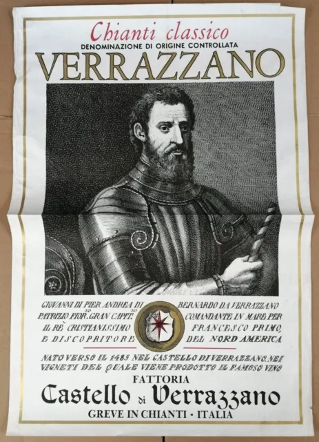 Chianti Verrazzano - Castello Di Verrazzano - Manifesto - Antico - 95X67 - Rare