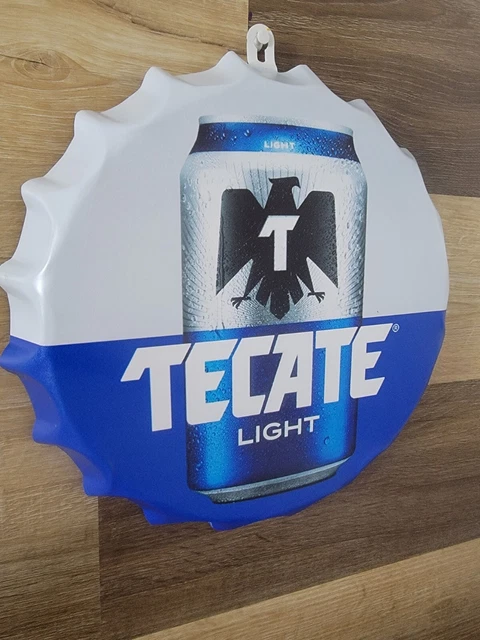 TECATE Beer Bottle Cap  Round Metal Sign Bar Pub Signs - Mancave Wall Decor Blue
