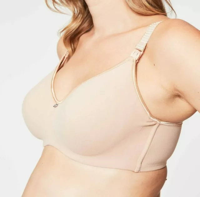 Cake Maternity Croissant T-Shirt Nursing Bra NWT Size 34D Beige MSRP $69