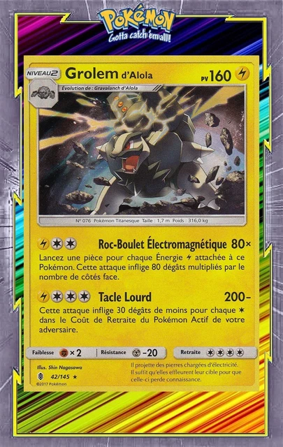Alola Holo Grolem - SL02:Guardians of the Ascending - 42/145 - Pokemon Card New FR