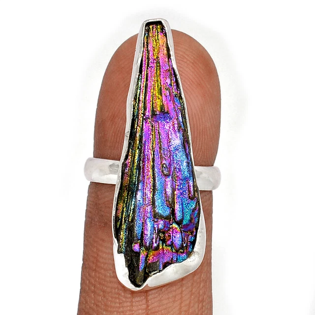 Treated Rainbow Arua Kyanite 925 Sterling Silver Ring Jewelry s.6.5 CR20936