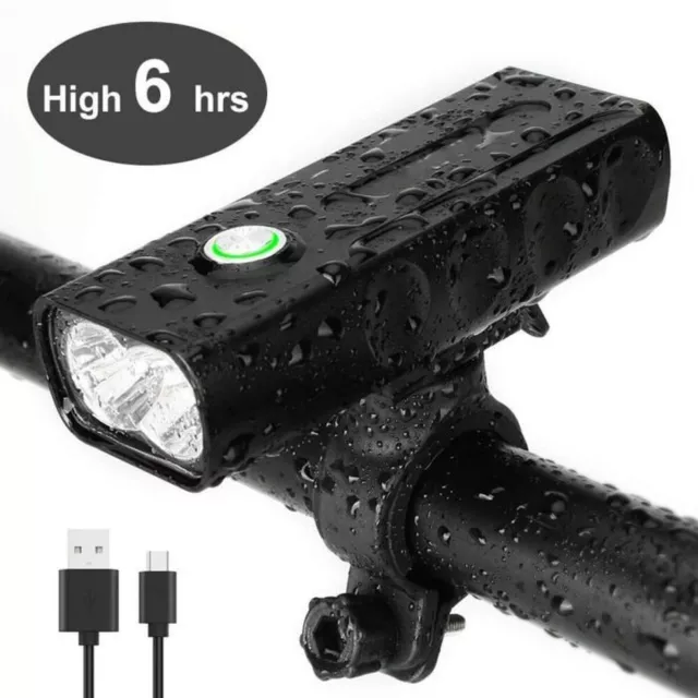 Éclairage Lampe de Vélo Rechargeable Avant Rechargeable USB LED 1000LM 3 Modes