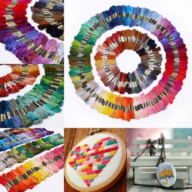 50 Color Set Embroidery Starter Tool Kit Cross Stitch Kits DIY Hand Stitch Craft