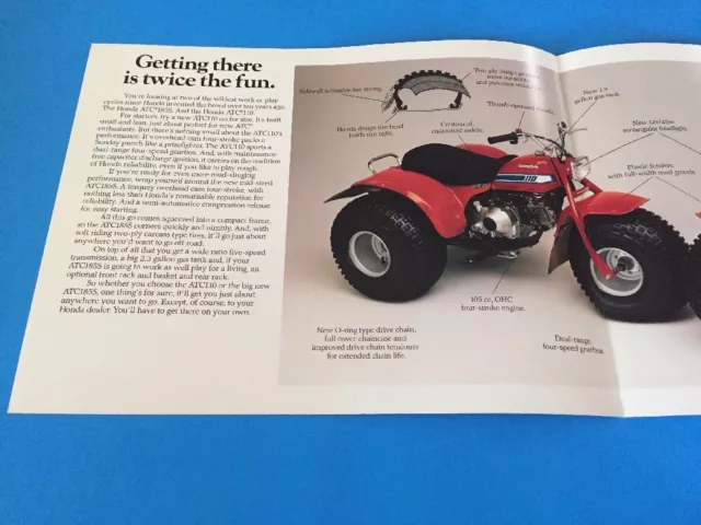 1981 Honda ATC 185S ATC 110 Sales Brochure Literature 2