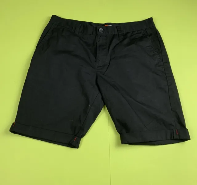 Vintage Black Trouser Chino Style Shorts by Amplify 34w