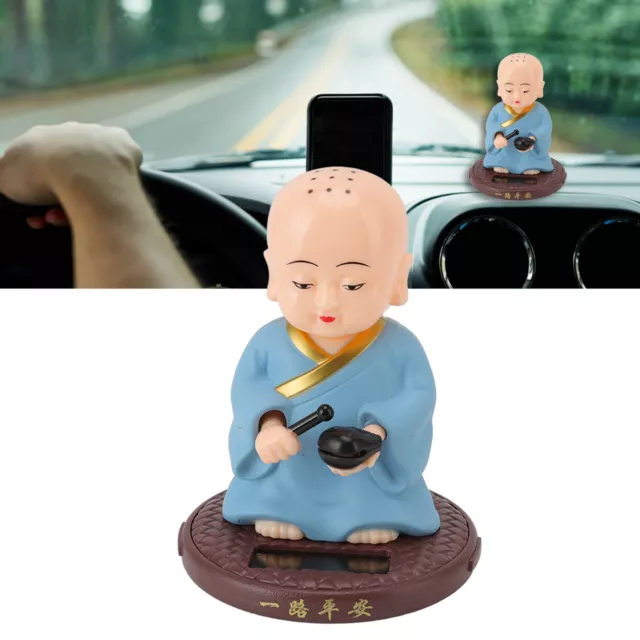 Ornements de voiture en résine avec tête secouante, moine mignon, figurine  de bouddha, décoration automobile, maison, intérieur automatique