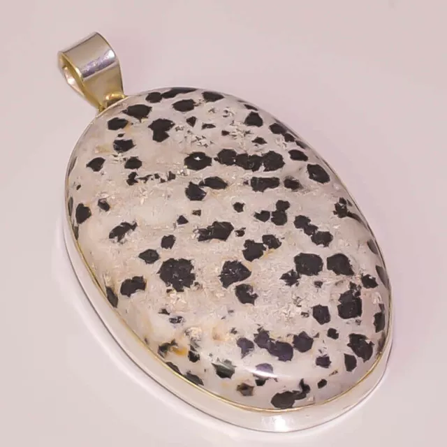 Dalmatian Jasper Gemstone Jewelry 925 STERLING SILVER PLATED PENDANT