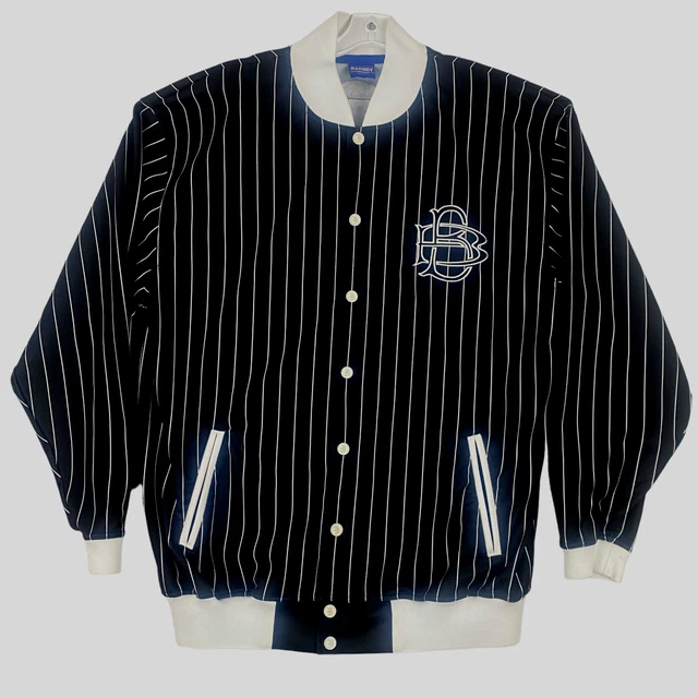 BAD BOY Giacca da Baseball Uomo Taglia XXL Pista Scatto Bottoni Ricamato Vintage