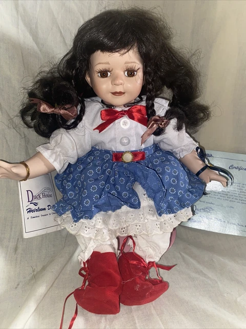 “Dainty Daisy” By Duck House Heirloom Dolls Porcelain New With Tags And Box &COA