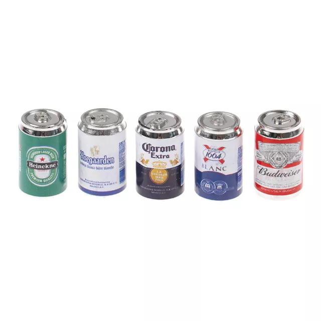 5Pc 1/12 Dollhouse Mini Soda Beer Cans For 1/6 Doll Accessories  Miniature F-EW