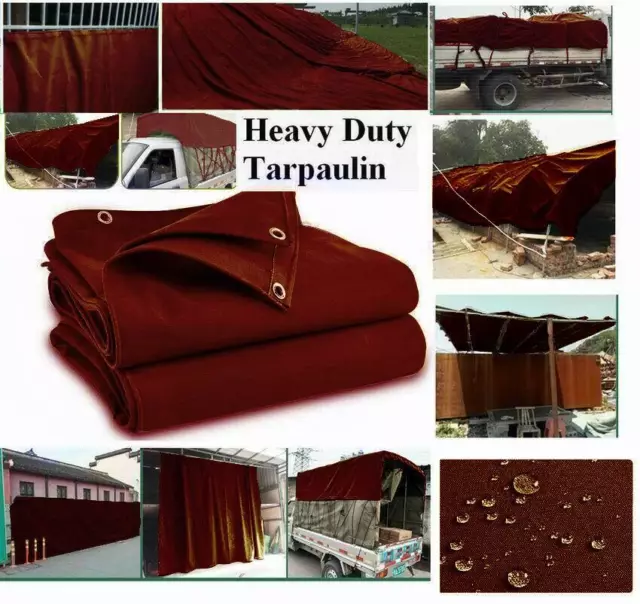 Extra Heavy Duty Tarpaulin Waterproof Sheet Thick Green Tarp Ground Canvas Cover