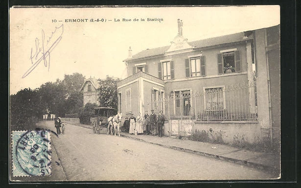 CPA Ermont, La Rue de la Station, vue de la rue 1906