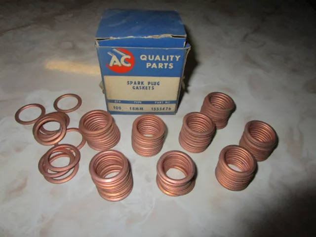 90 NOS AC  1555476 Spark Plug Seat Gaskets,  1929 1930 1931 1932 Chevrolet, All