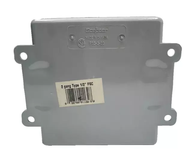 A Scepter 2 GANG TYPE 1/2" FSC 5133370 GRAY PVC OUTLET /SWITCH BOX