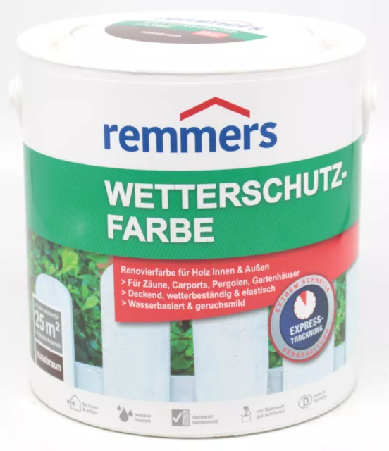 Remmers Wetterschutzfarbe 2,5L Renovierfarbe Holzfarbe 3in1 Farbe Farbwahl