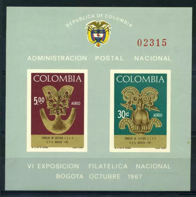 Kolumbien 1967 Mi. Bl. 28 Block 80% Postfrisch CCEP Bogota Exposition