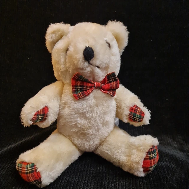 VINTAGE SCOTTISH TEDDY Bear Plush 8" Stuffed Animal Toy Hinged Arms