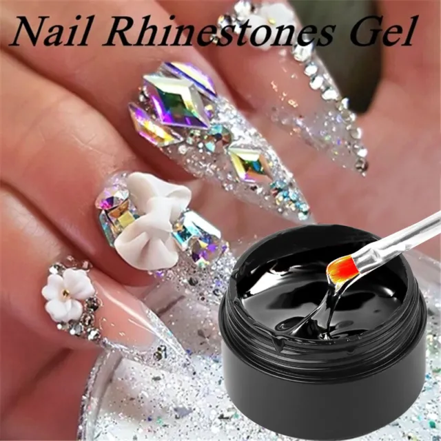 Adesivo gel nail art strass fai da te adesivi UV cristallo pietre preziose diamante nuovo ~