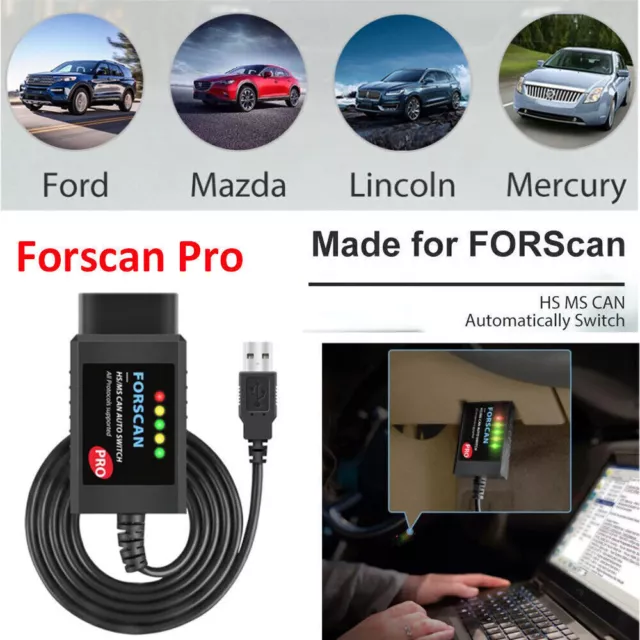 Forscan Pro USB OBD2 Cable Diagnostic Tool Readout Coding Scanner For Ford #1