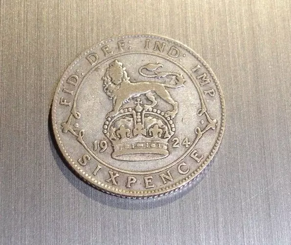 George V Sixpence 1924 Coin 100 Year Old