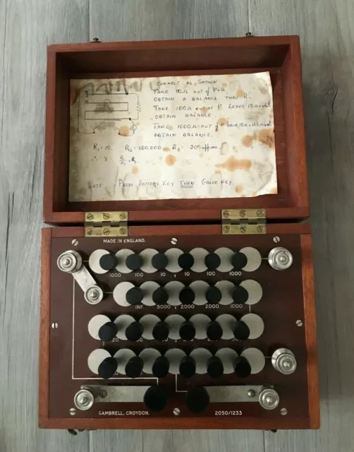 Vintage GPO Post Office Box Wheatstone Bridge by Gambrell Croydon Vintage GPO Post Office Box Wheatstone Bridge by Gambrell Croydon