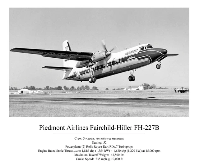 Piedmont Airlines Fokker F-27 ((8.5"x11")) Print