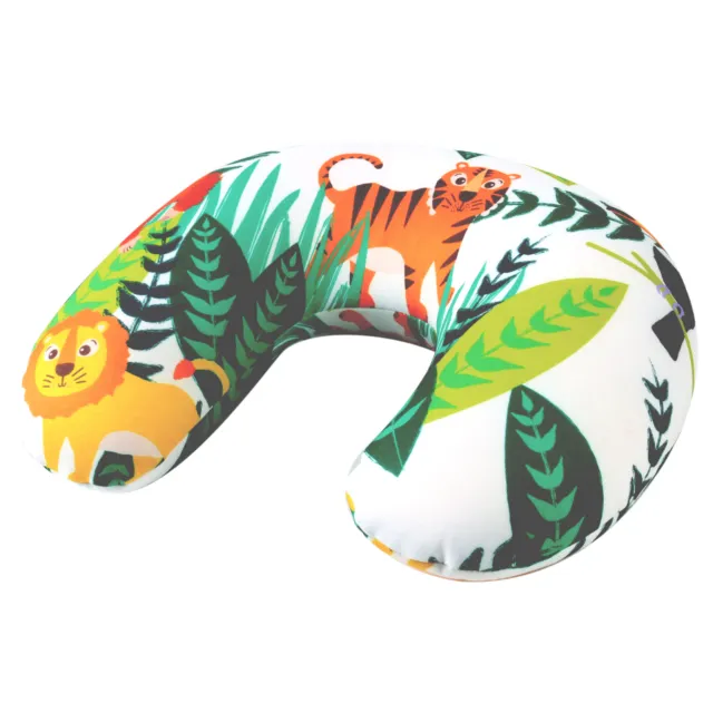 CHILDRENS TRAVEL PILLOW Neck Support Kids Childs Lions Tigers Monkey Jungle Car