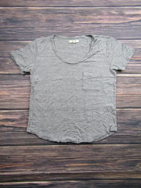 Madewell Womens Size Small Gray Scoop Neck Short Sleeve Tee T Shirt