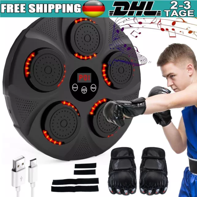 Musik Boxmaschine Bluetooth Wand Boxing Trainingsgerät Boxtrainer mit Handschuhe