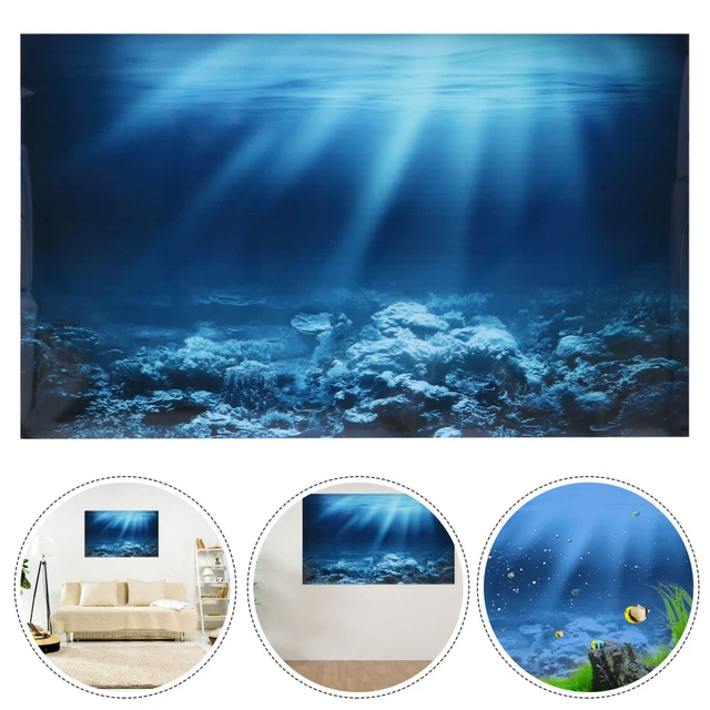 image de affiche d'aquarium du monde sous-marin 3d Autocollant De image de fond