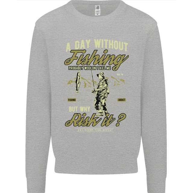 Felpa maglione A Day Without Fishing divertente pescatore bambini 3