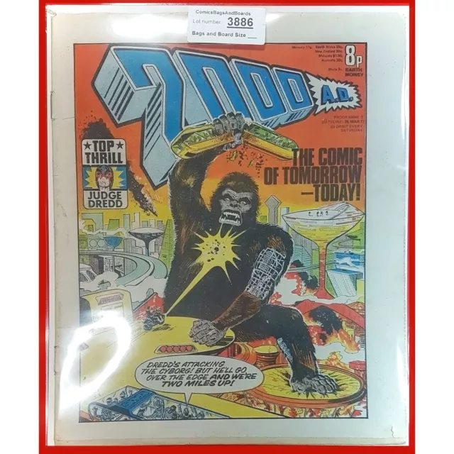 2000AD Prog 5 1st Judge Dredd Cover Appearance 28 3 77 1977  Comic (set 3886 . .