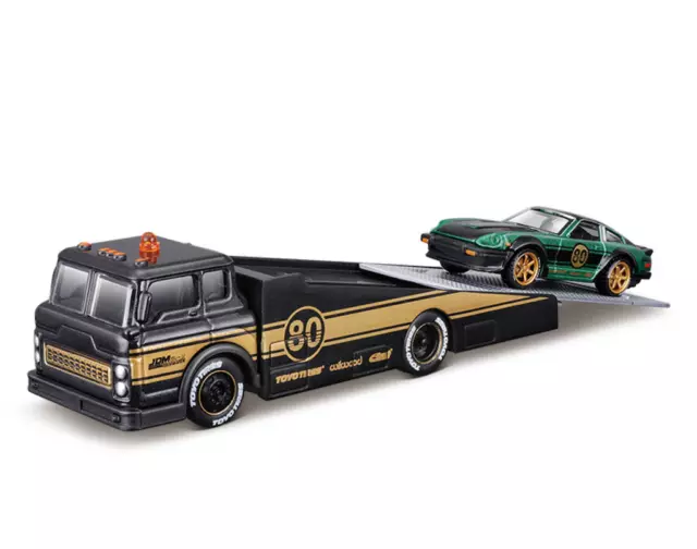 ZD Maisto 1:64 Ramp Trailer Truck 1980 Datsun 280ZX S130 Model Toy Metal Car BN