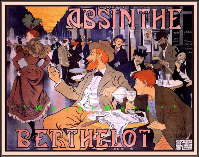 290258 Absinthe Berthelot 1898 Nouveau French Cafe POSTER PLAKAT