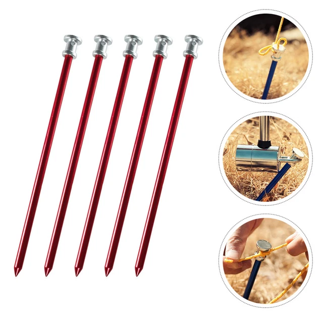 10 Pack) ASR Outdoor Piquets de Tente Universels en Métal Galvanisé Torsadé PVC pour Camping