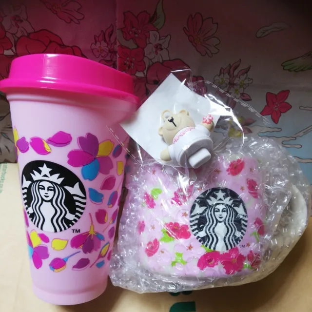 SAKURA2024 Reusable cup exclusive drink hole cap Bearista Starbucks