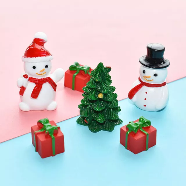 20 Pcs Snowman Christmas Ornaments Resin Statue Mini Dashboard