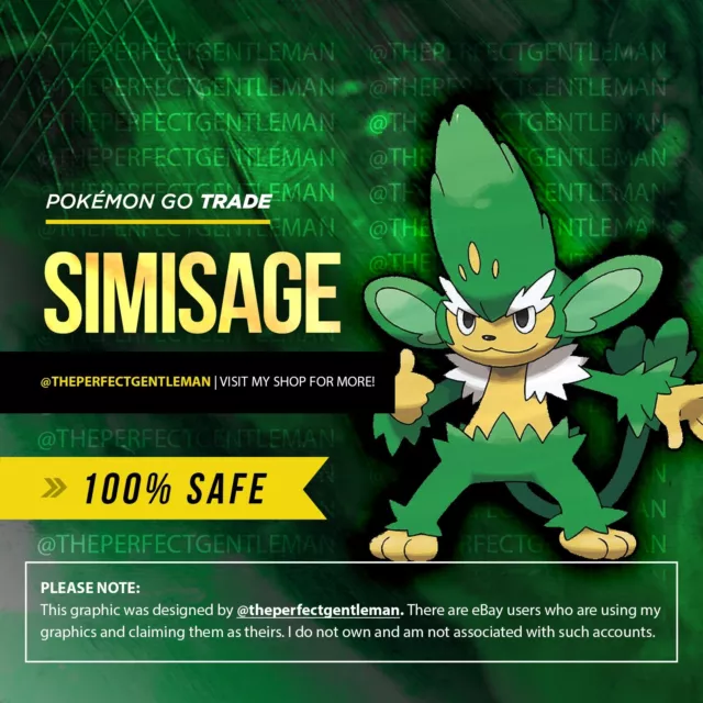 Simisage - Pokemon Trade GO - Regional - #512 Gen 5 Unova - 900+ CP PRE-TRADE