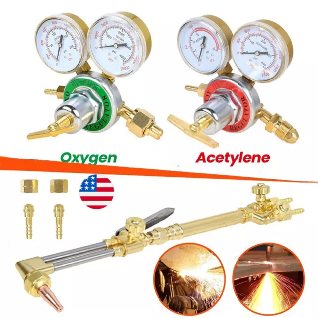 Oxygen Acetylene Regulators Combo Welding Gas Gauges CGA540/510 Welding Torch