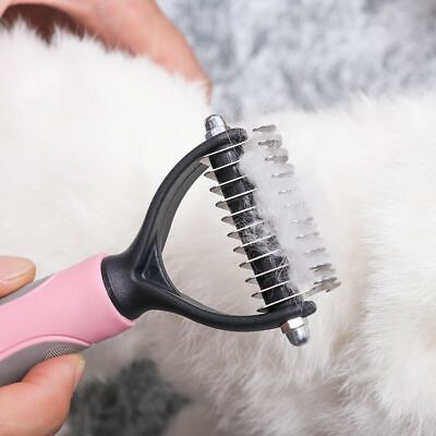 Pet Cat Dog Hair Brush Fur Shedding Trimmer Grooming Dematting Comb Tool UK