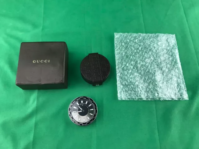 GUCCI Travel Clock Leather Case