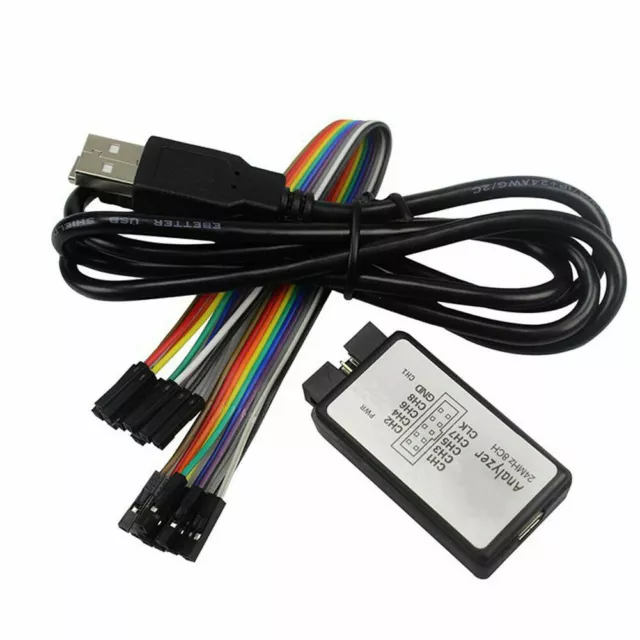 USB Logic Analyser 24MHz 8 Channel Input 20cm 0V~5.5V Dupont Line TU