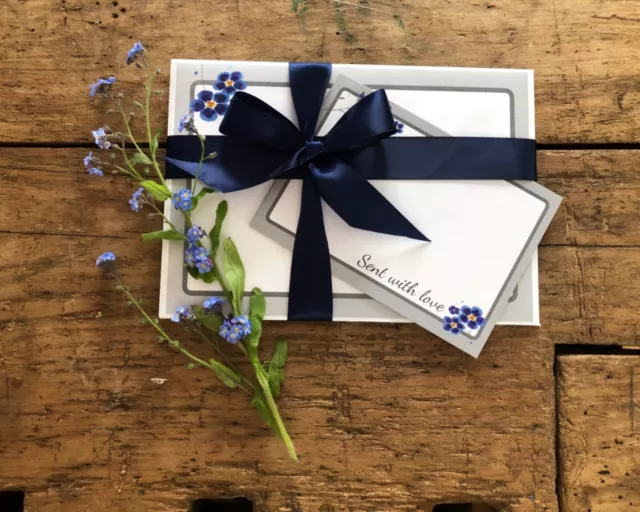 Forget me not funeral keepsakes & eulogy stationery. Bereavement & memorial gift