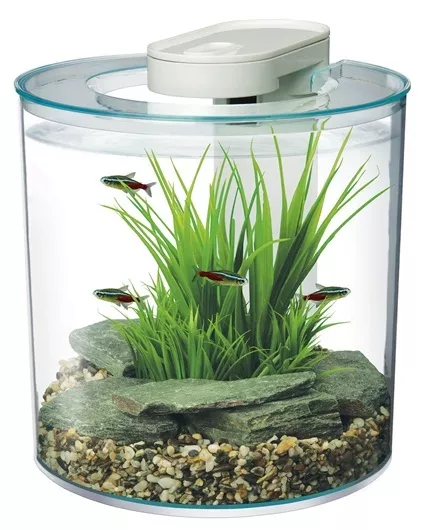 Marina 360 Degree Aquarium - Day - Night Led Lighting With Remote - 2.65 Gallon